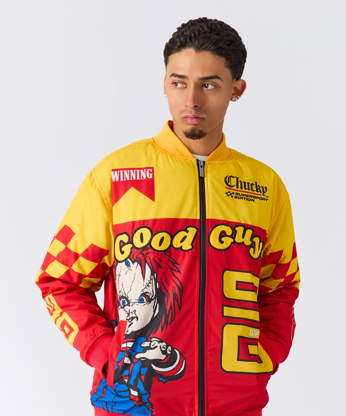 Chucky Good Guys Embroidered Racing Jacket - Red