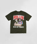 Cheech & Chong Keep Rollin On Graphic Short Sleeve Tee - Green